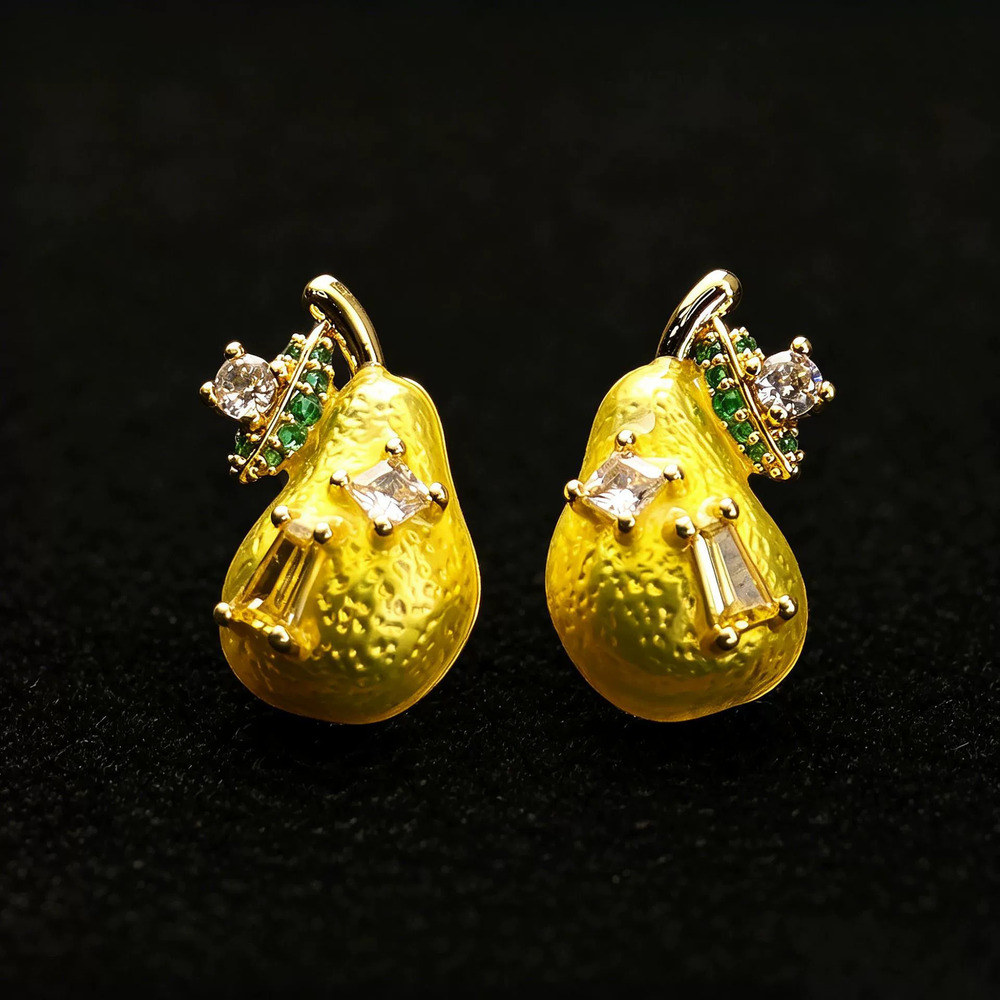 Kendra Scott Gold Plated Silver Post Micro Inlay Oil Enamel Shell Pear